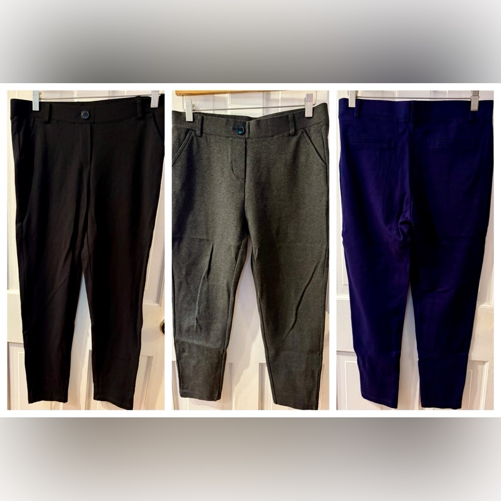 Tapata Cropped Pants 3 Pairs: Black, Gray, & Navy - Size M, EUC!